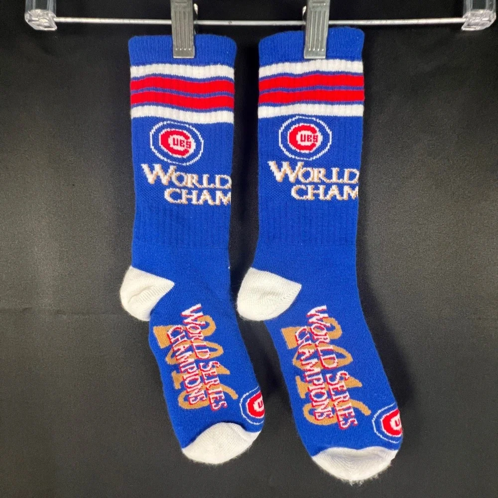 Chicago Cubs 2016 World Series Champions Socks Royal Blue MLB Crew Socks Mens